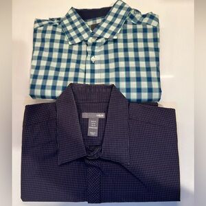 H&M Men's Plaid and Checkered button down Shirts - Green and blue size M